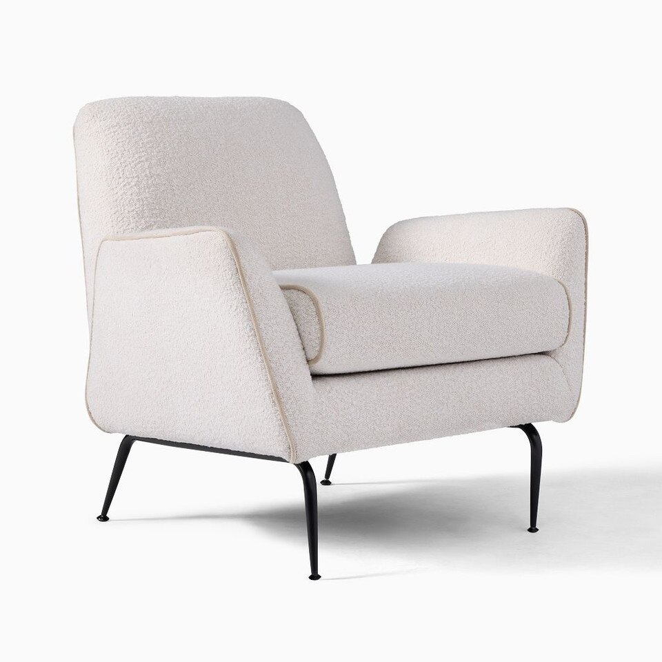 Kip Flare Armchair With Contrast Piping | West Elm UK